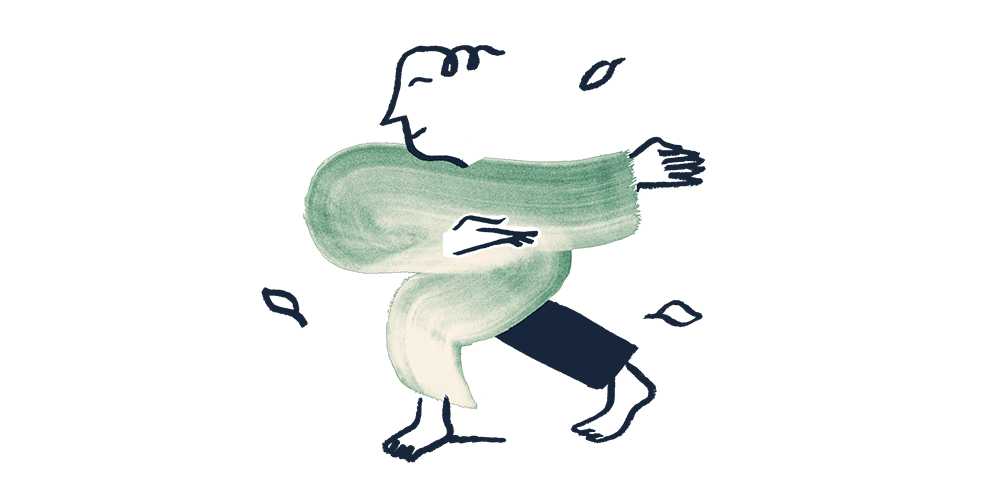 An illustration of a man doing tai chi