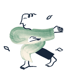 An illustration of a man doing tai chi