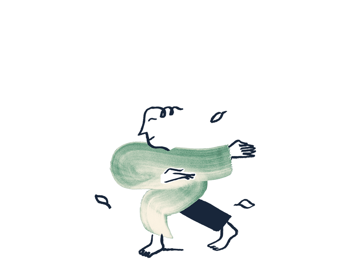 An illustration of a man doing tai chi